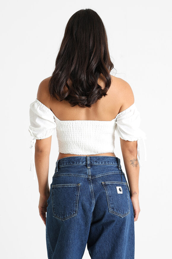 Off Shoulder Crop T-Shirt - Ecru