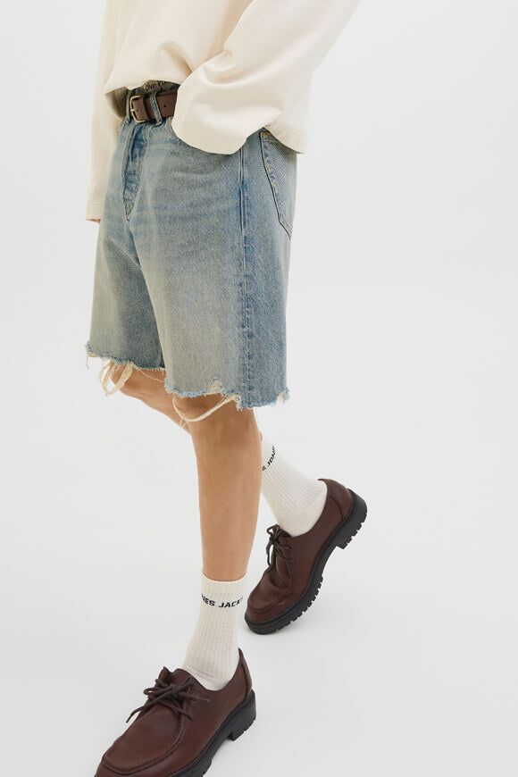 JJITONY JJCOOPER short en jean loose fit - Blue Denim