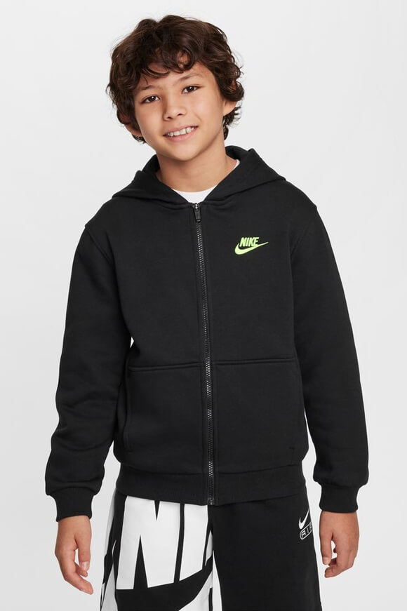 Sportswear Club Fleece Kapuzensweatjacke - Black + Yellow