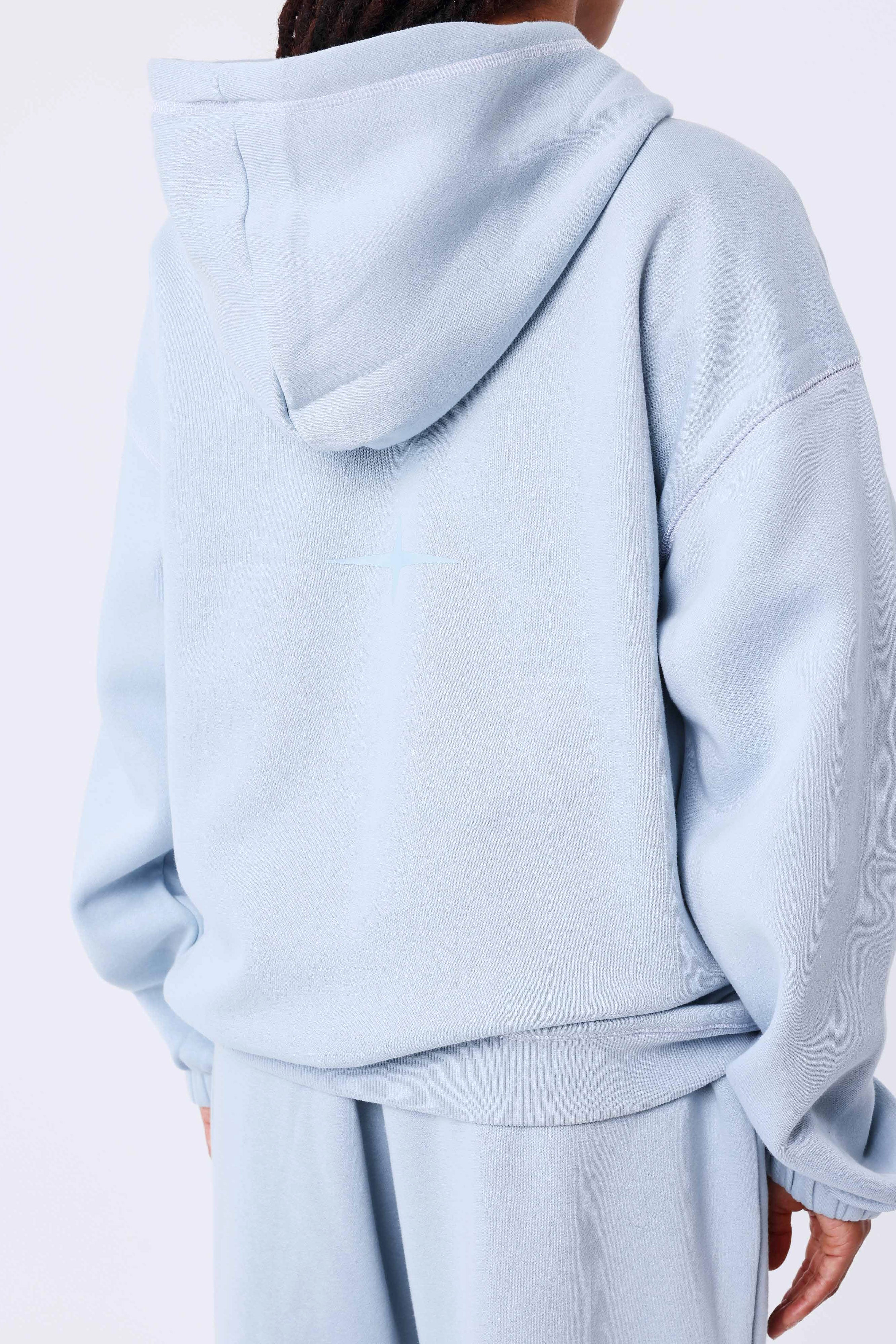 Felpa con cappuccio - Azzurro