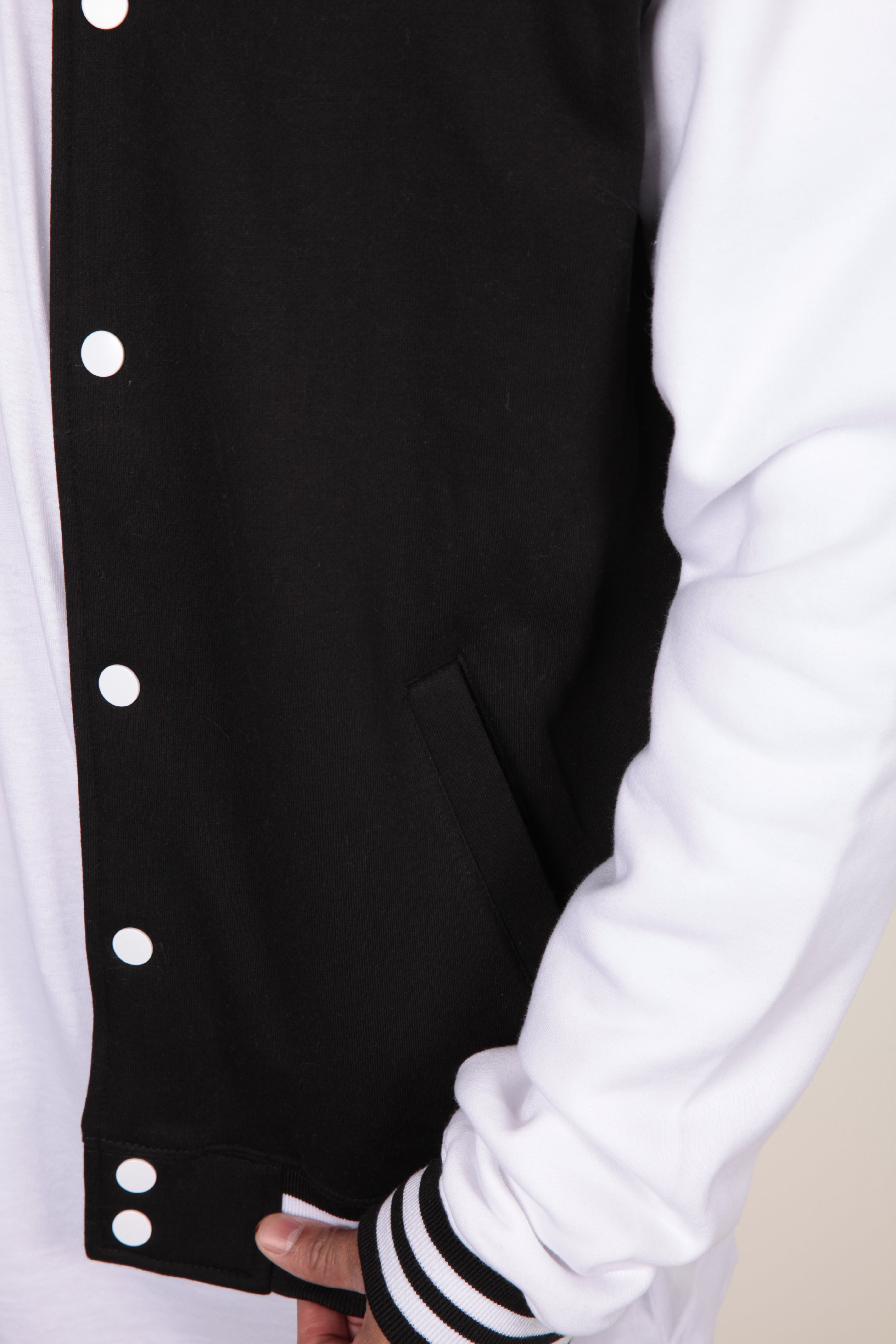 College-Sweatjacke - Schwarz + Weiss