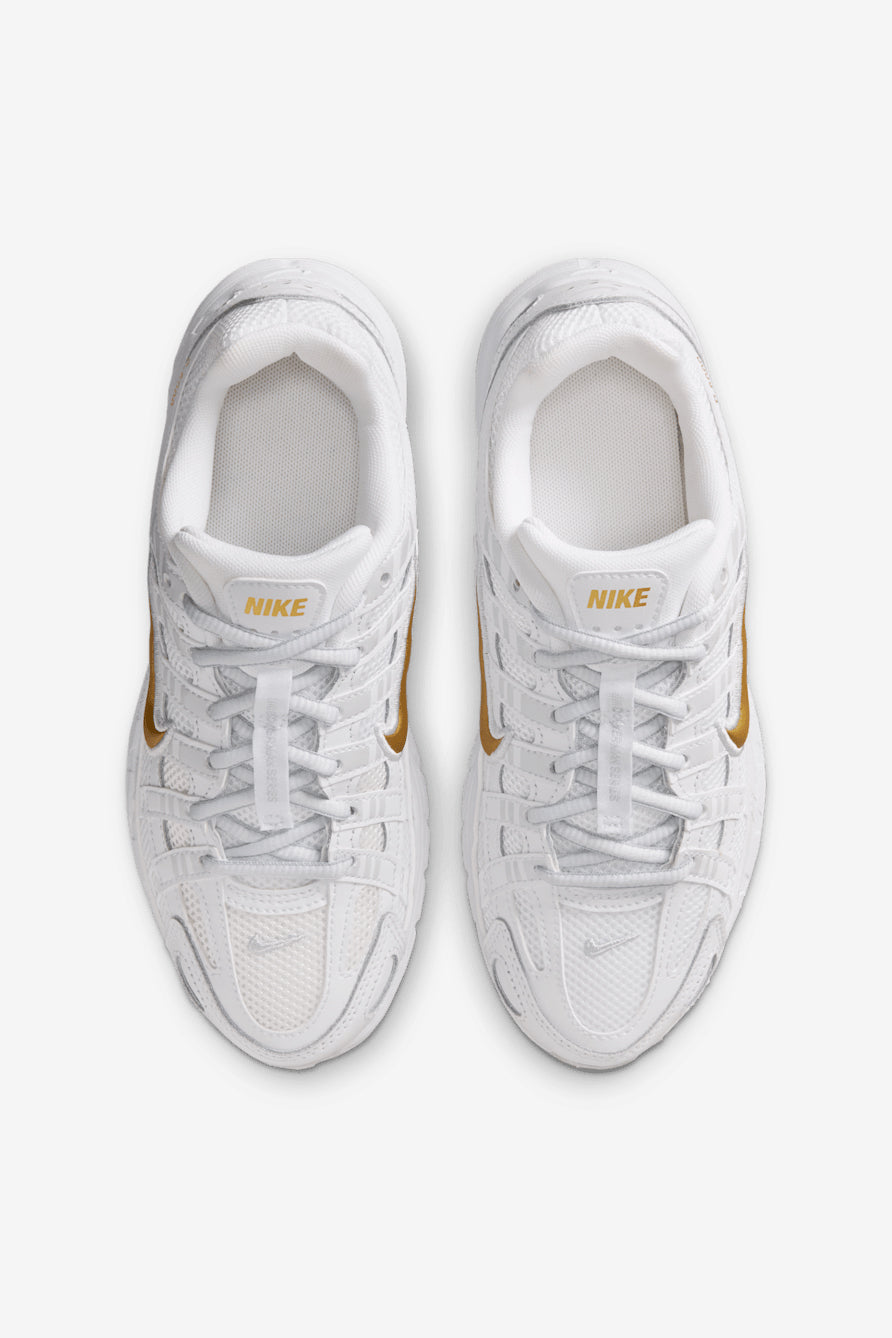 P-6000 Sneaker - White + Metallic Gold