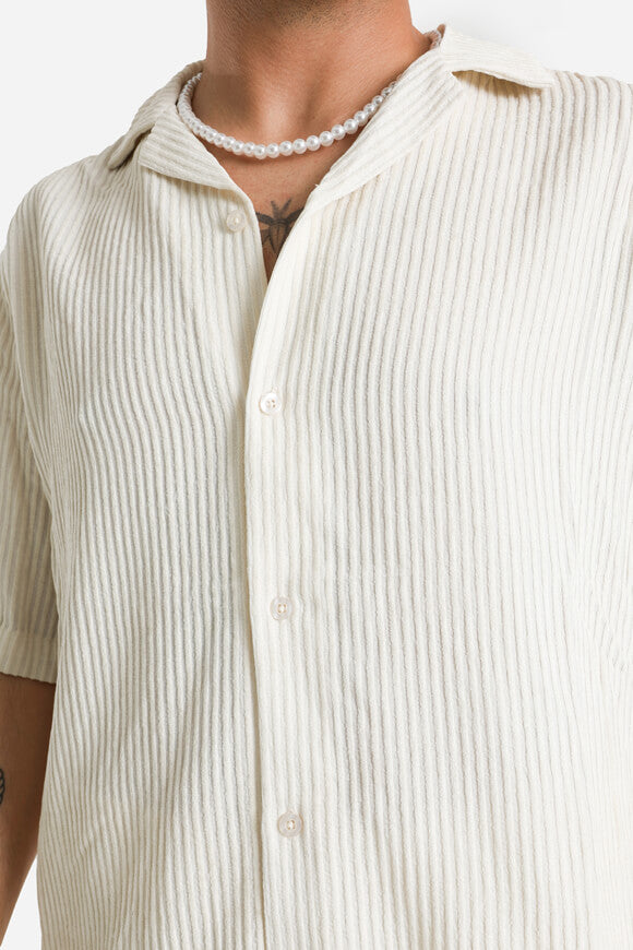 Strukturiertes Hemd - Hellbeige