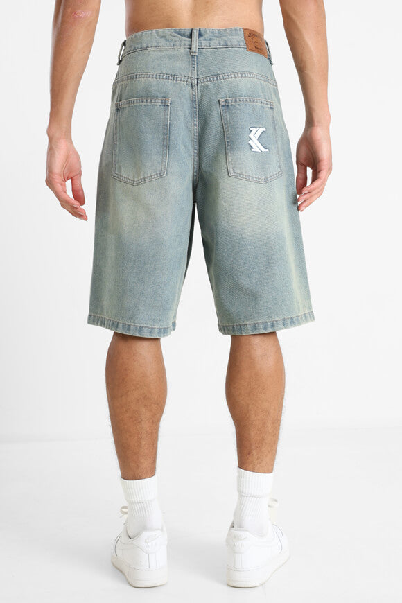 Short baggy fit denim - Bleached Blue