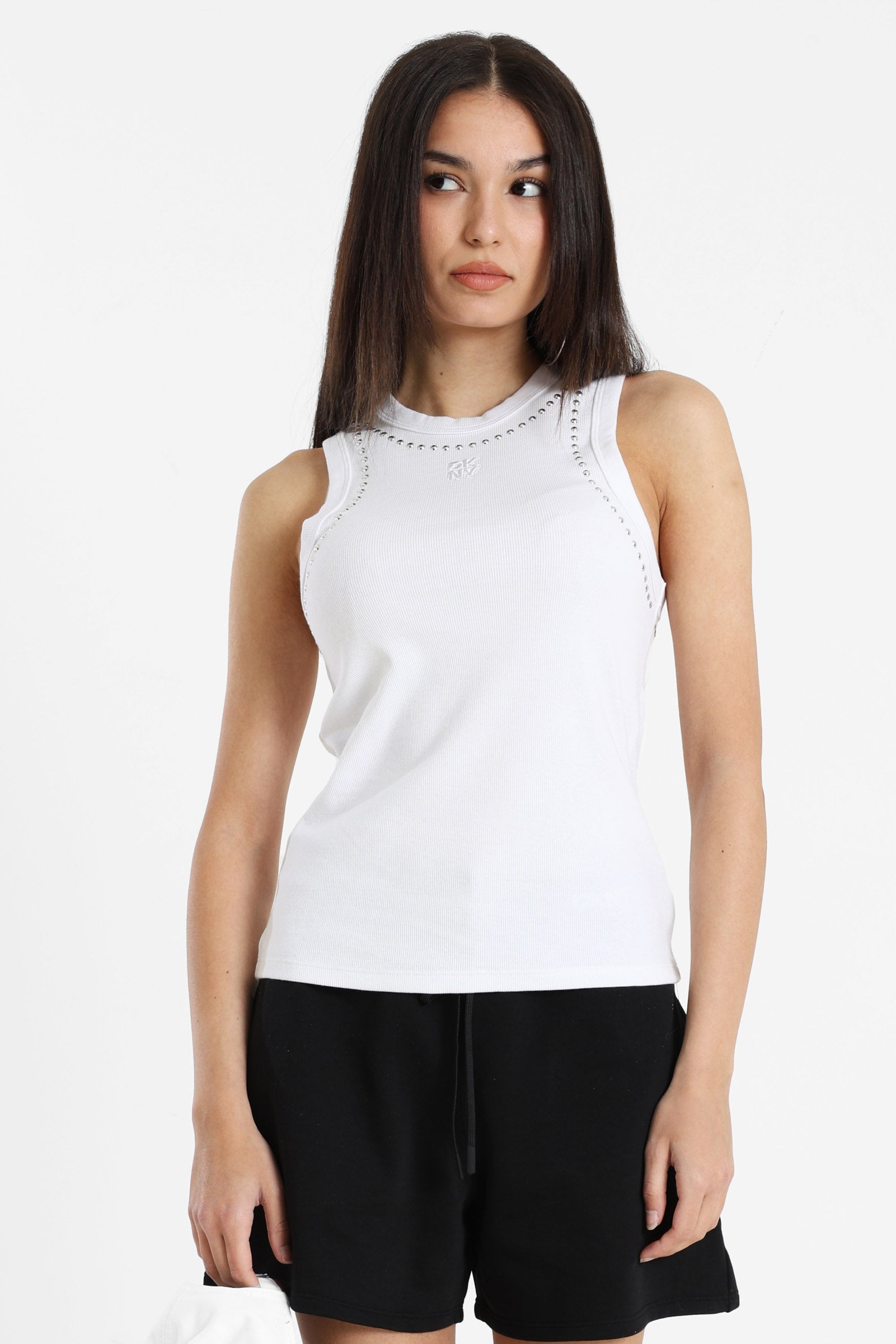 Geripptes Tanktop - White