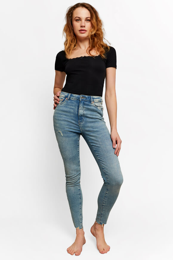 High Waist Skinny Jeans - Blue Medium Used