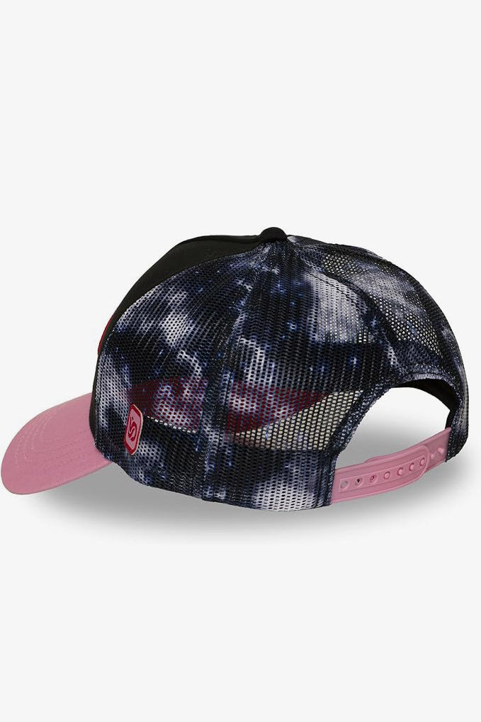 Trucker cap / snapback - Black + Light Pink + Blue