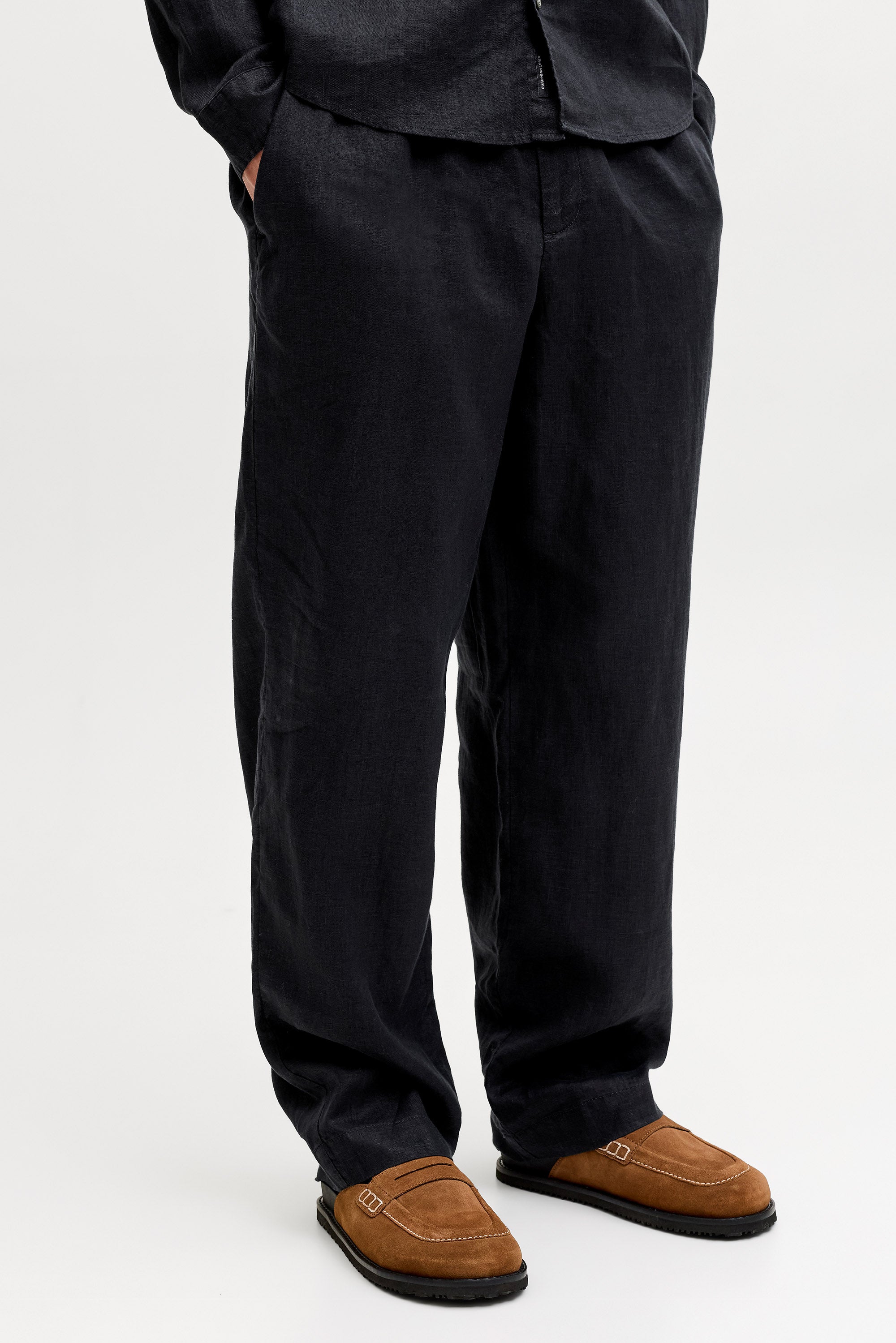 JPSTKARL Chino Leinenhose - Black