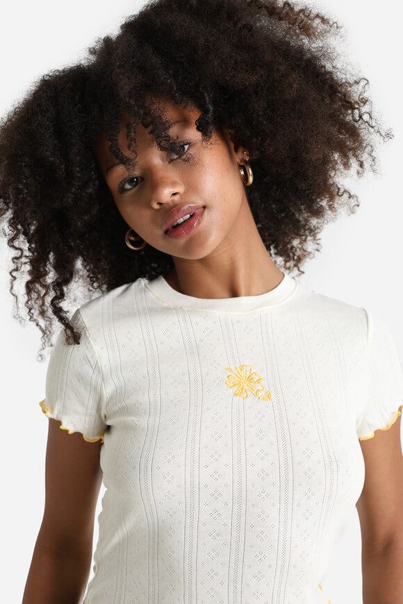 Pointelle t-shirt court - Egret