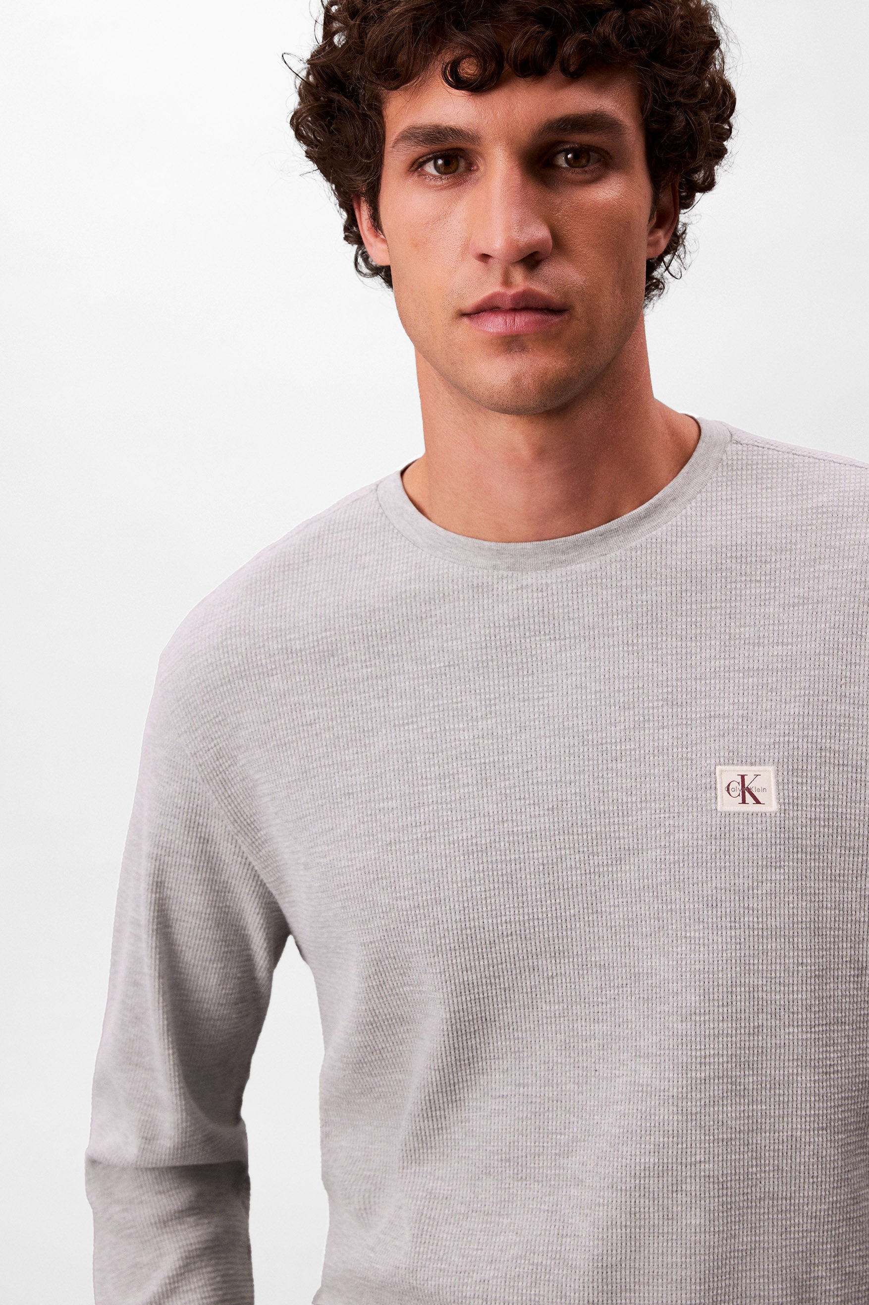 Langarmshirt mit Waffelstruktur - Heroic Grey Heather