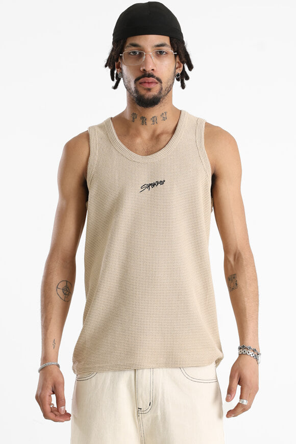 Strukturiertes Tank Top - Beige