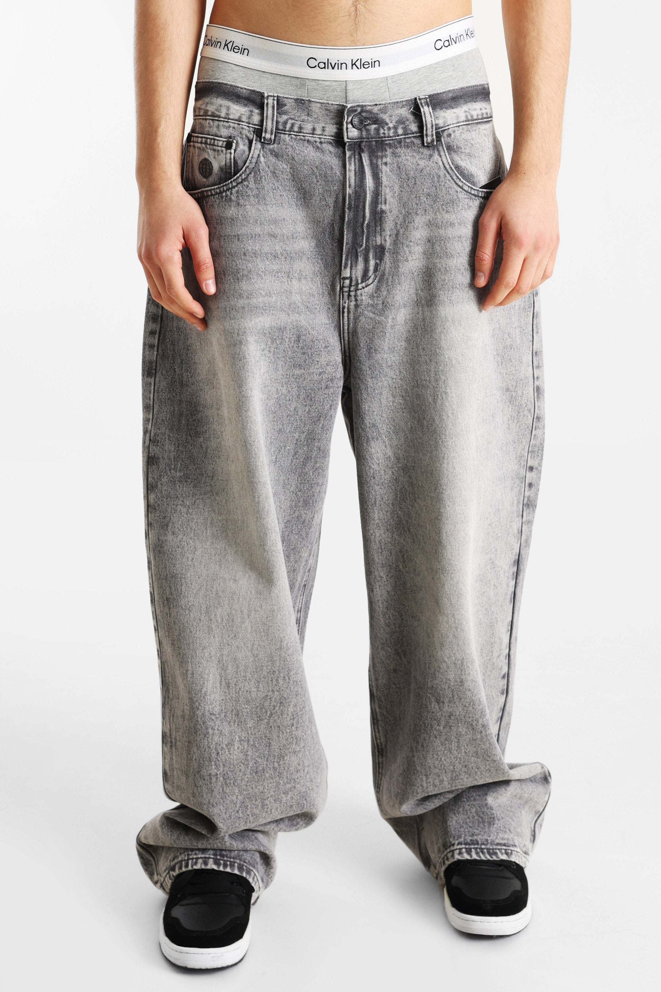 Extra Baggy Fit Jeans - Grau Denim