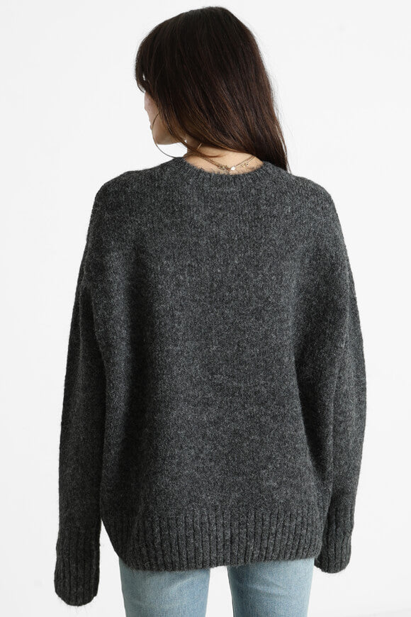 Oversized knitted sweater - anthracite mottled