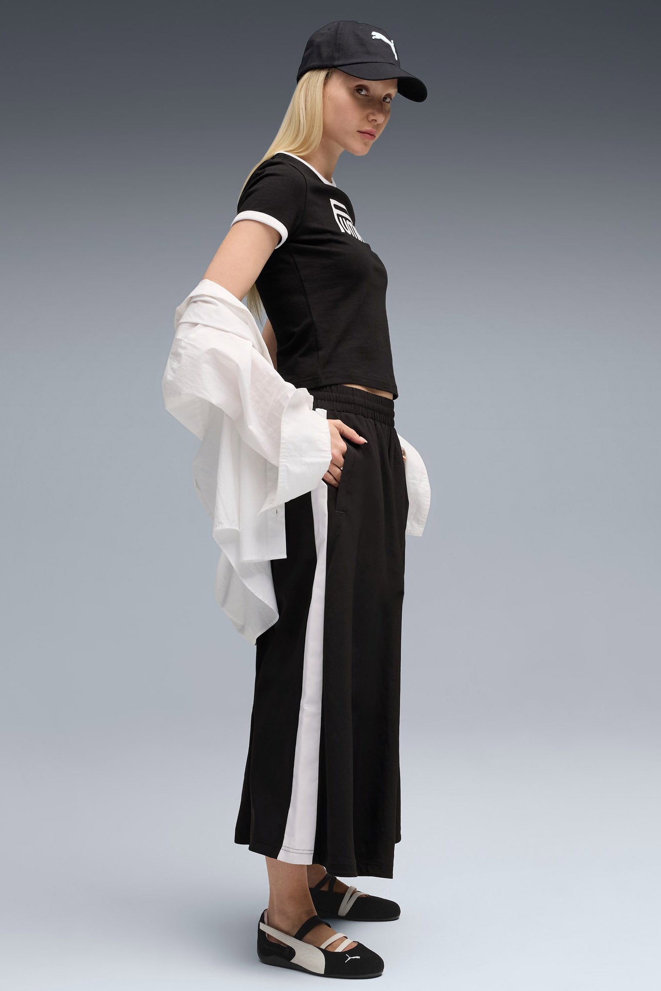 Speedcat Wildleder Ballerina - Black + Warm White