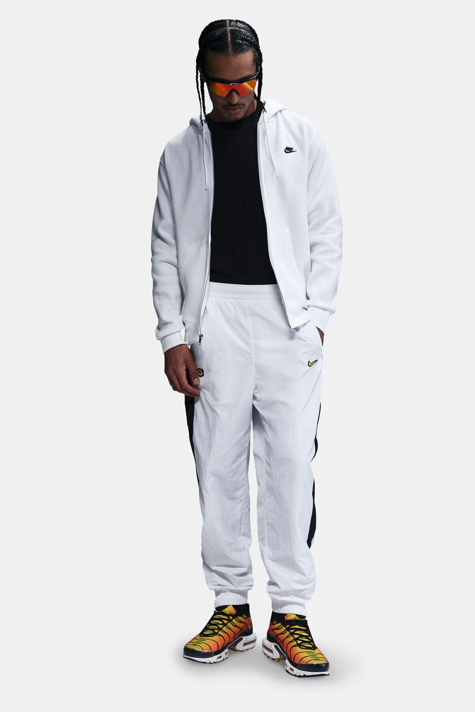 Kapuzensweatjacke - Weiss