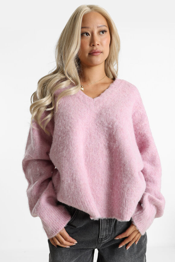Pull oversize en maille - Rose