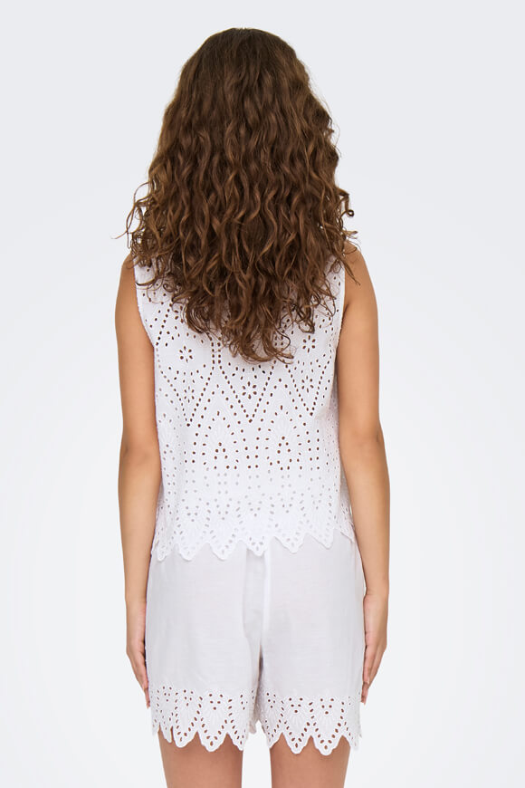 ONLTULUM crop top with hole pattern - White