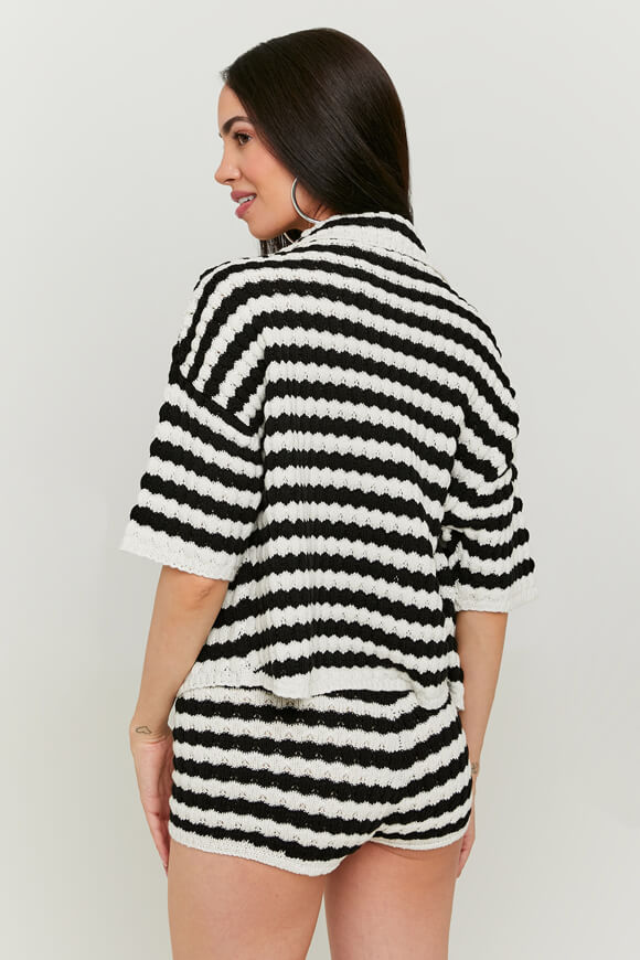 Cardigan - Nero + bianco sporco