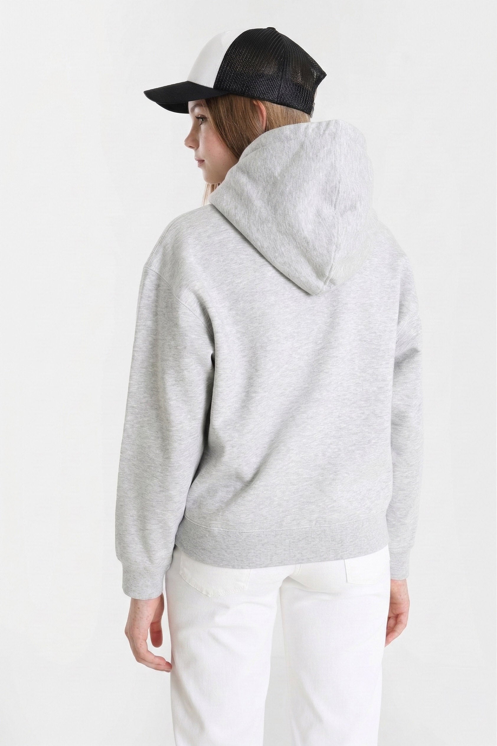 Kapuzensweatshirt - Grau meliert