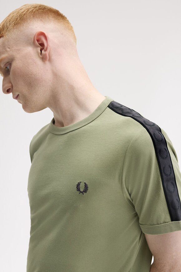Contrast Tape Ringer T-Shirt - Olive
