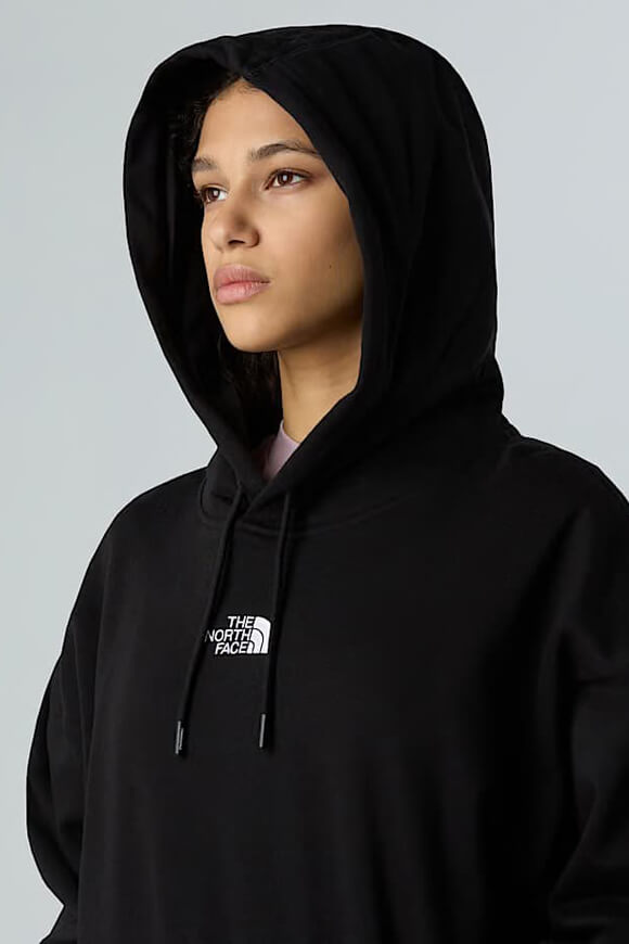 Felpa oversize con cappuccio - Nero