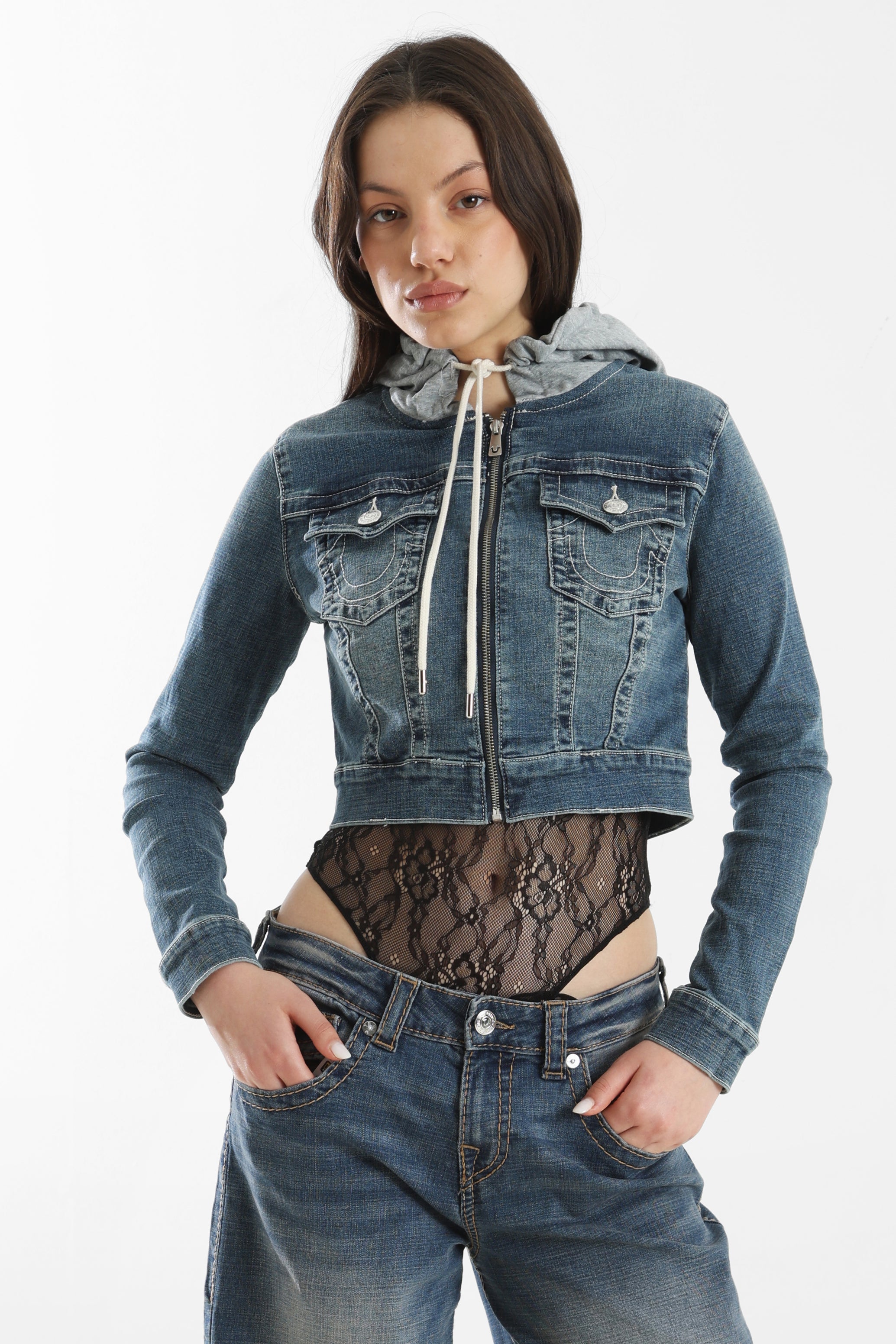 Crop Jeansjacke - Honey Crisp
