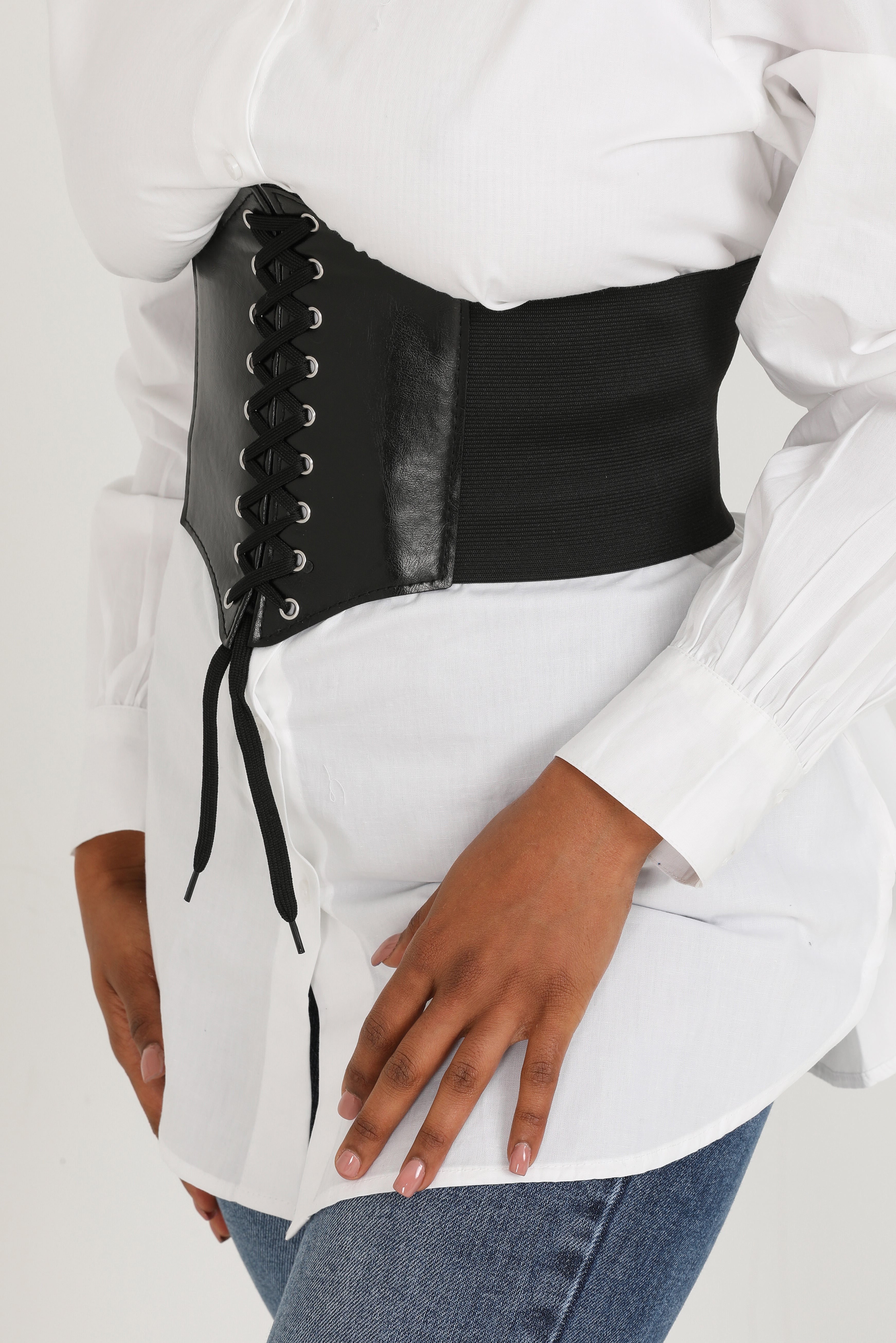 High-waisted belt - Black