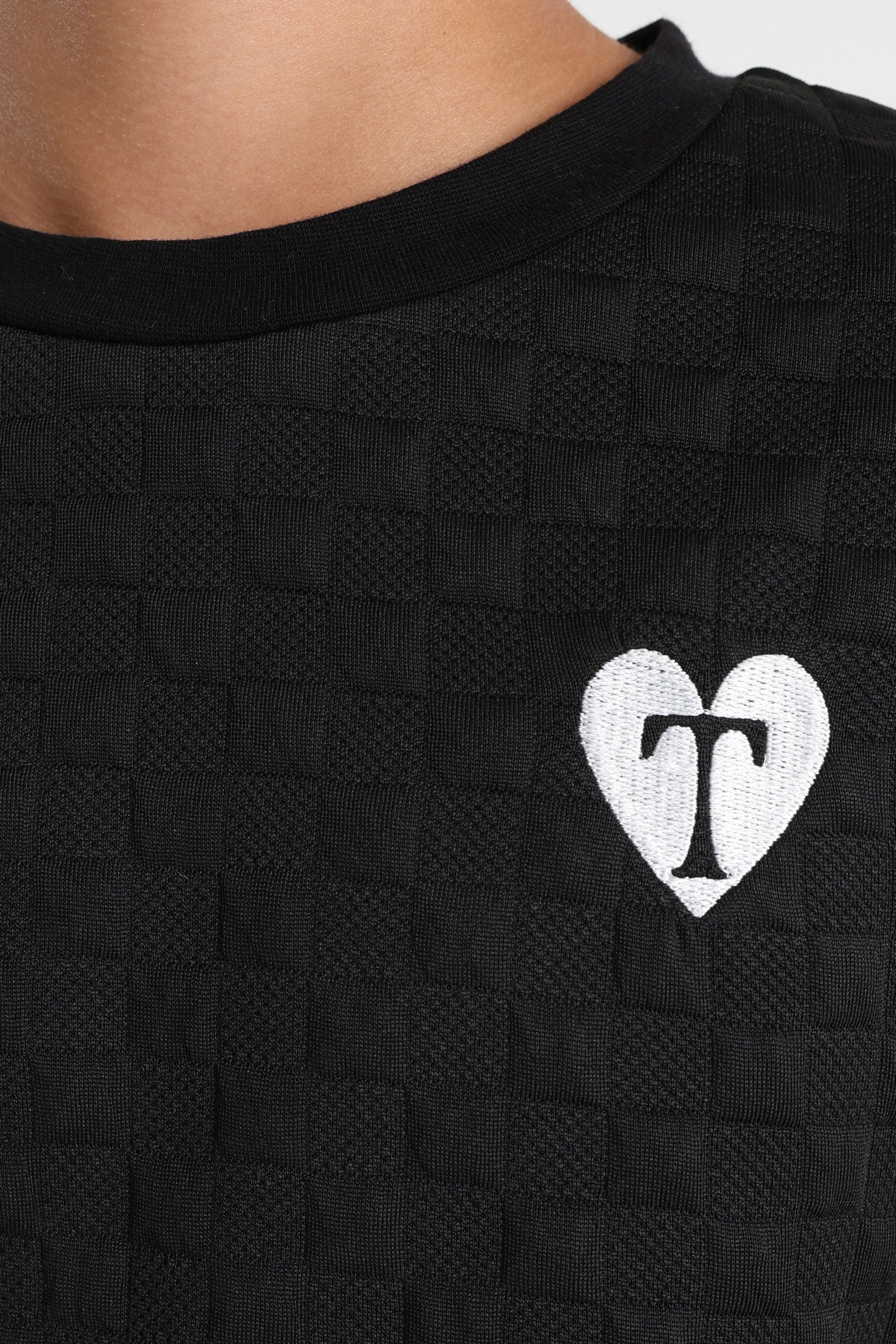 Strukturiertes T-Shirt - Schwarz