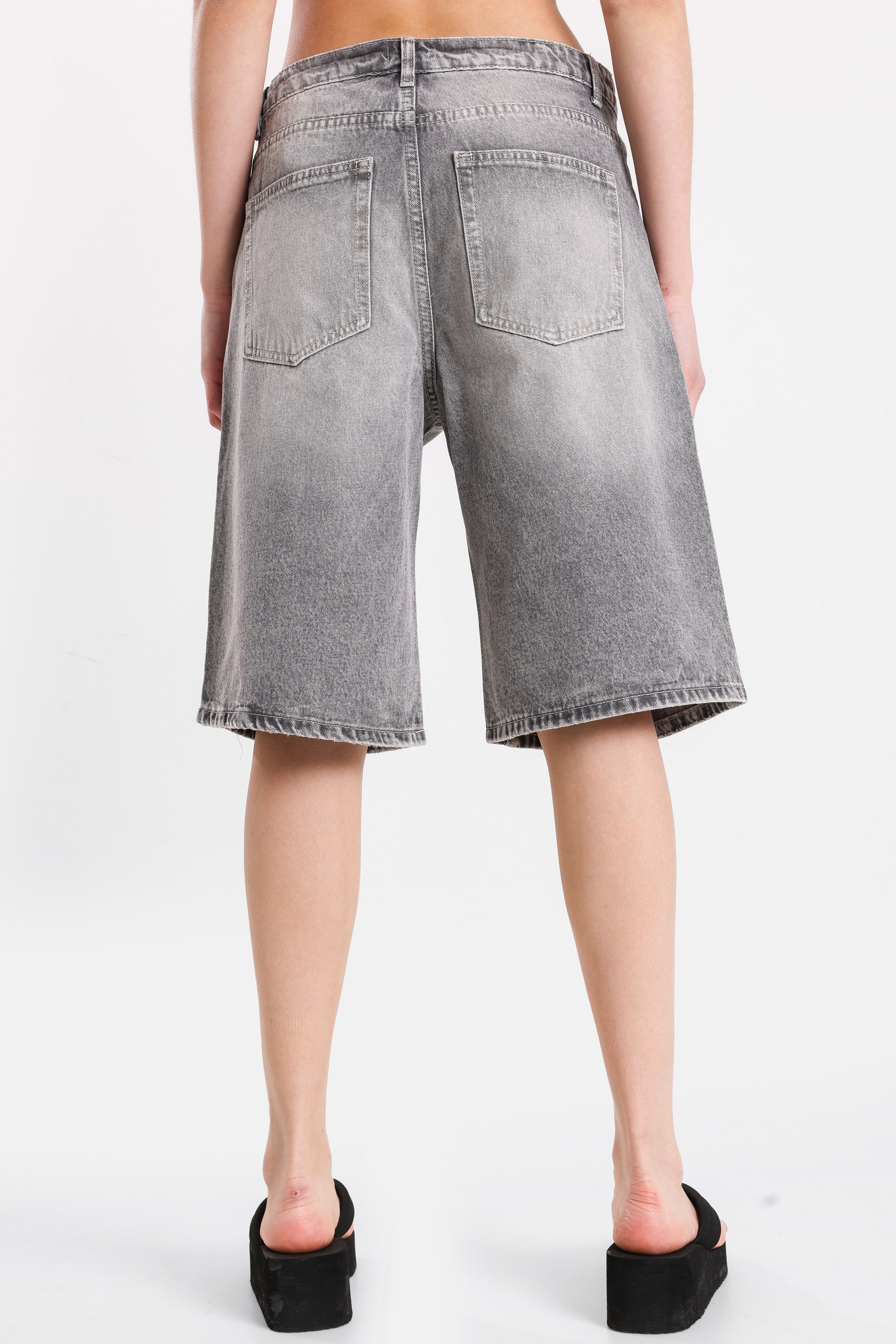 Jeans Bermudashorts - Gewaschen Grau