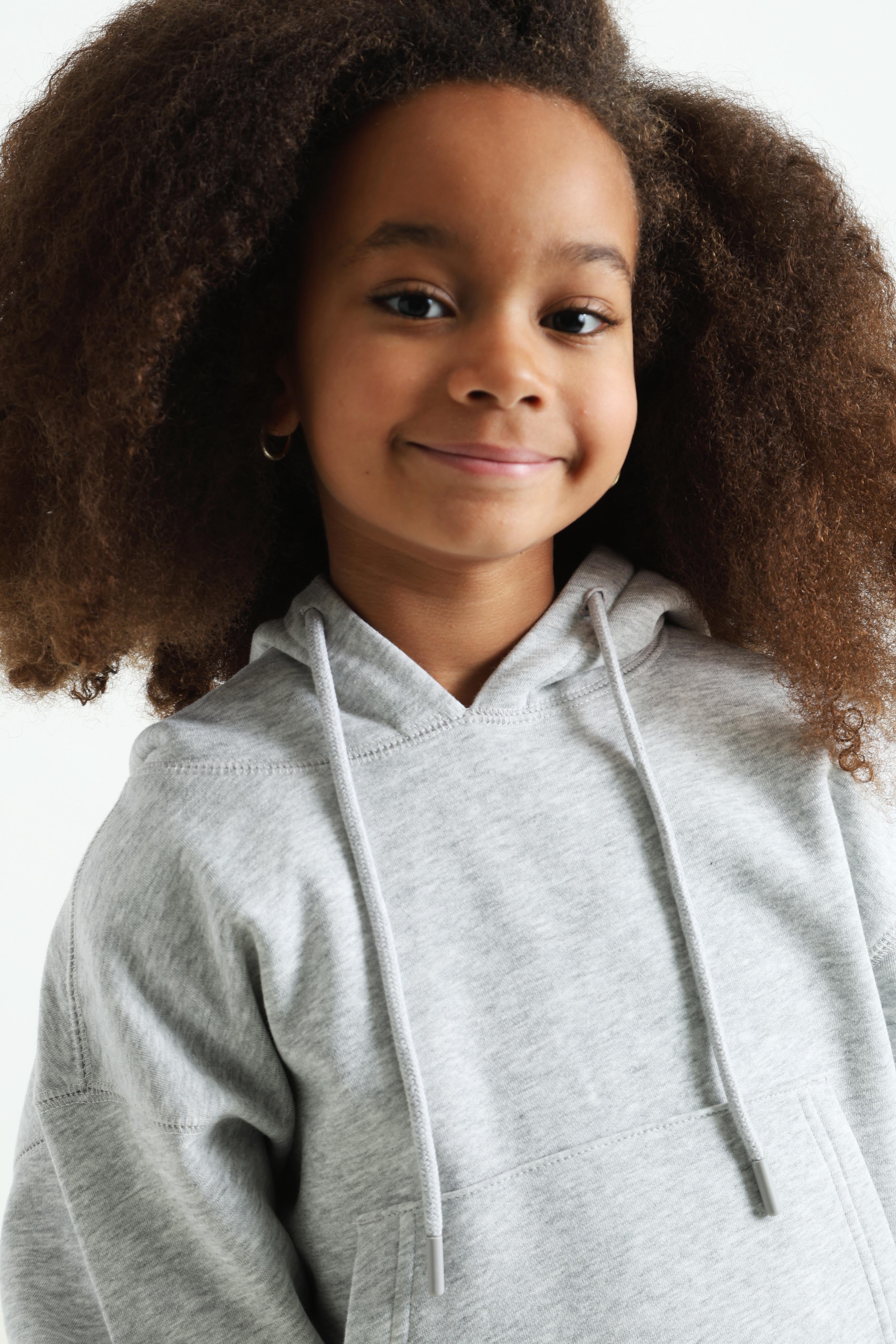 Oversize hooded sweatshirt - light gray mottled