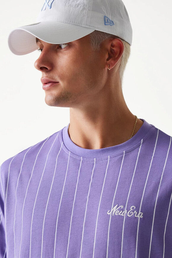 NE Pinstripe Oversize T-Shirt - Purple