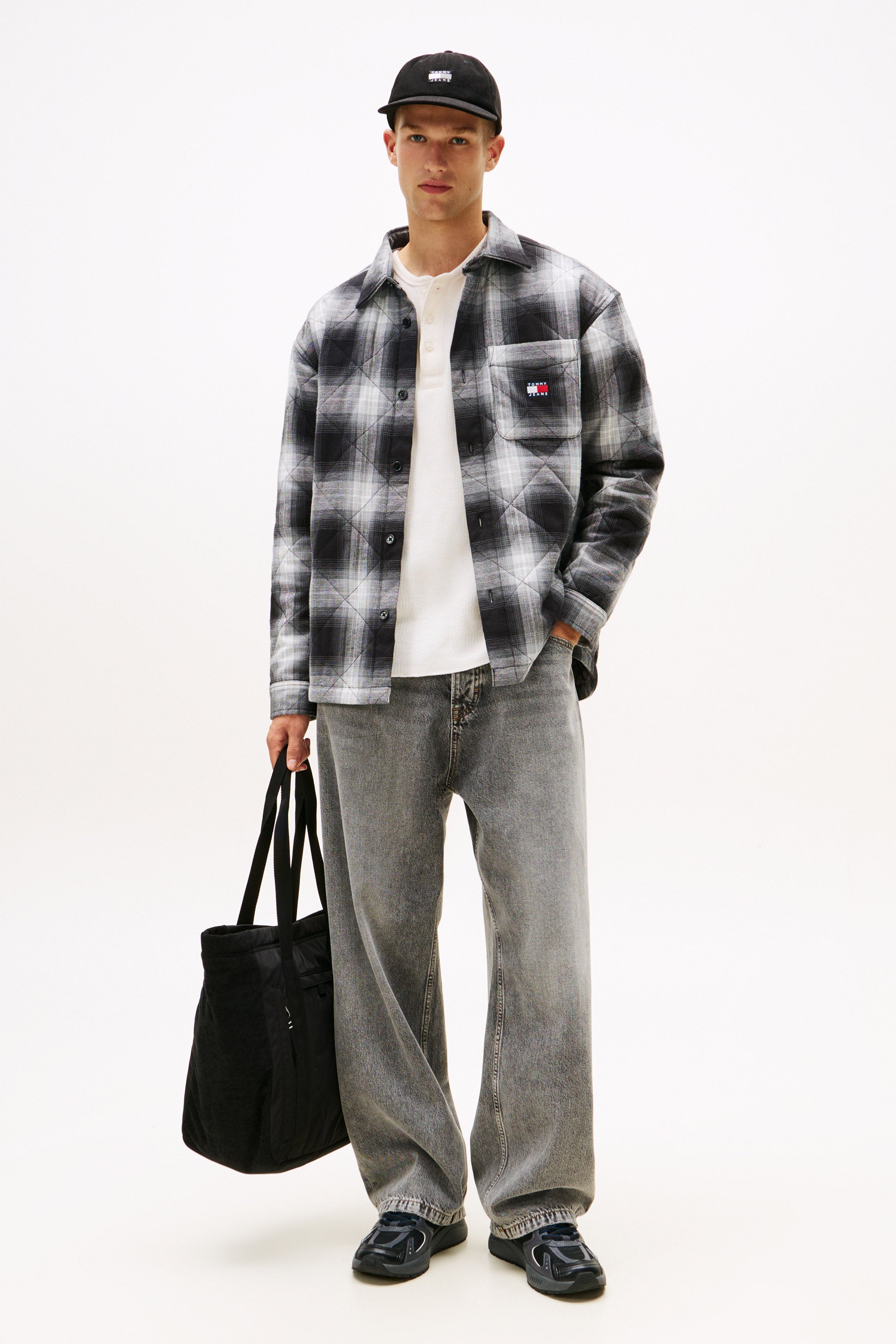 Oveshirt - Black + Check Quilted