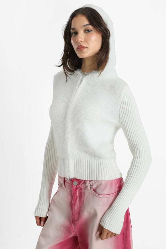 Veste en tricot Hairy - Ecru