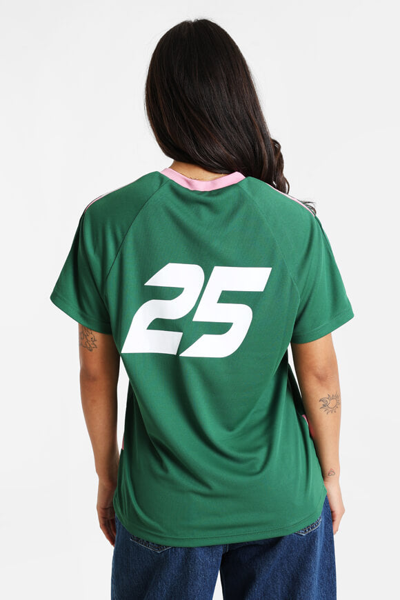 Mesh T-Shirt - Dunkelgrün + Rosa