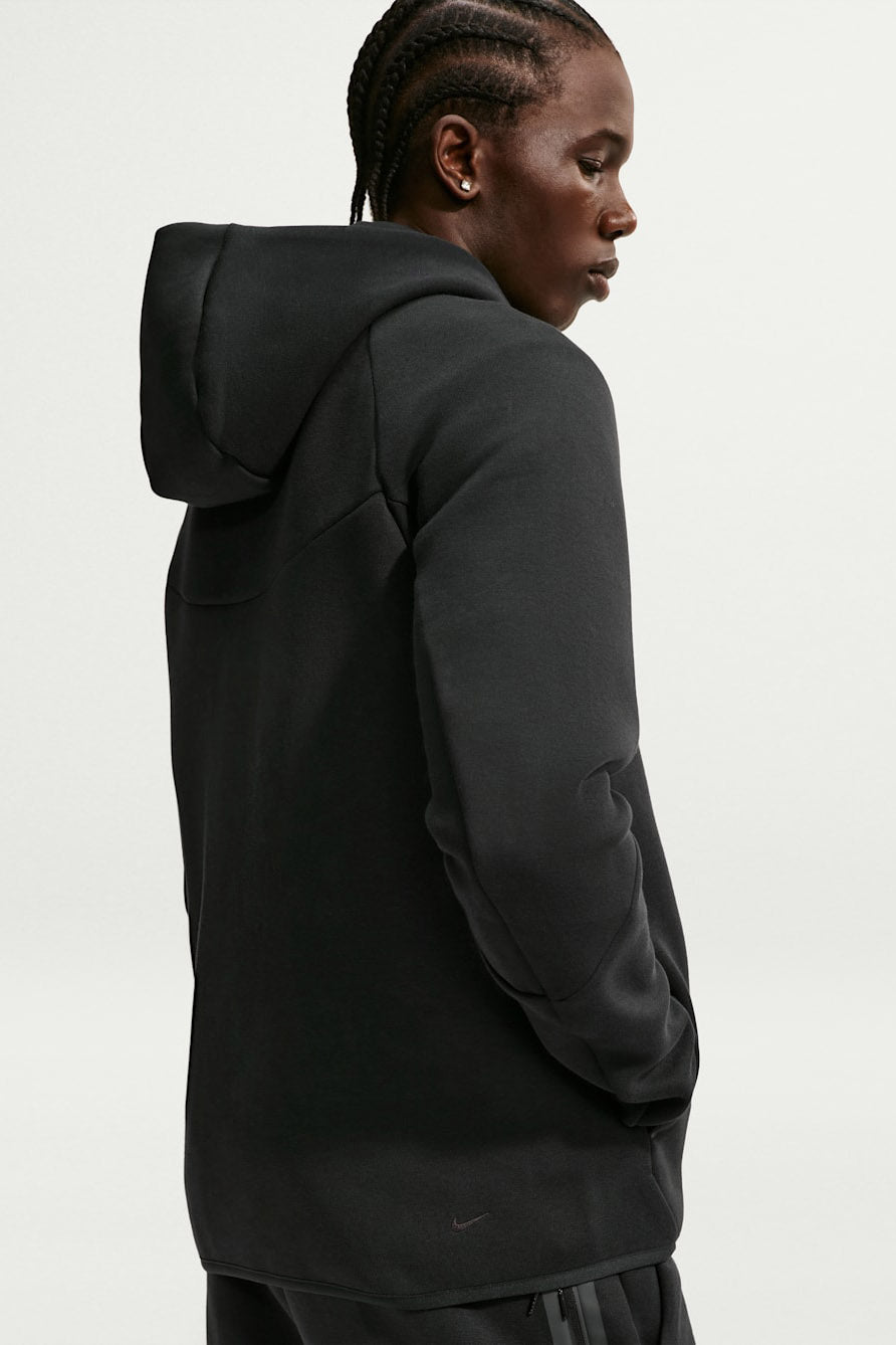 Felpa Tech Fleece Sportiva con cappuccio e zip - Black