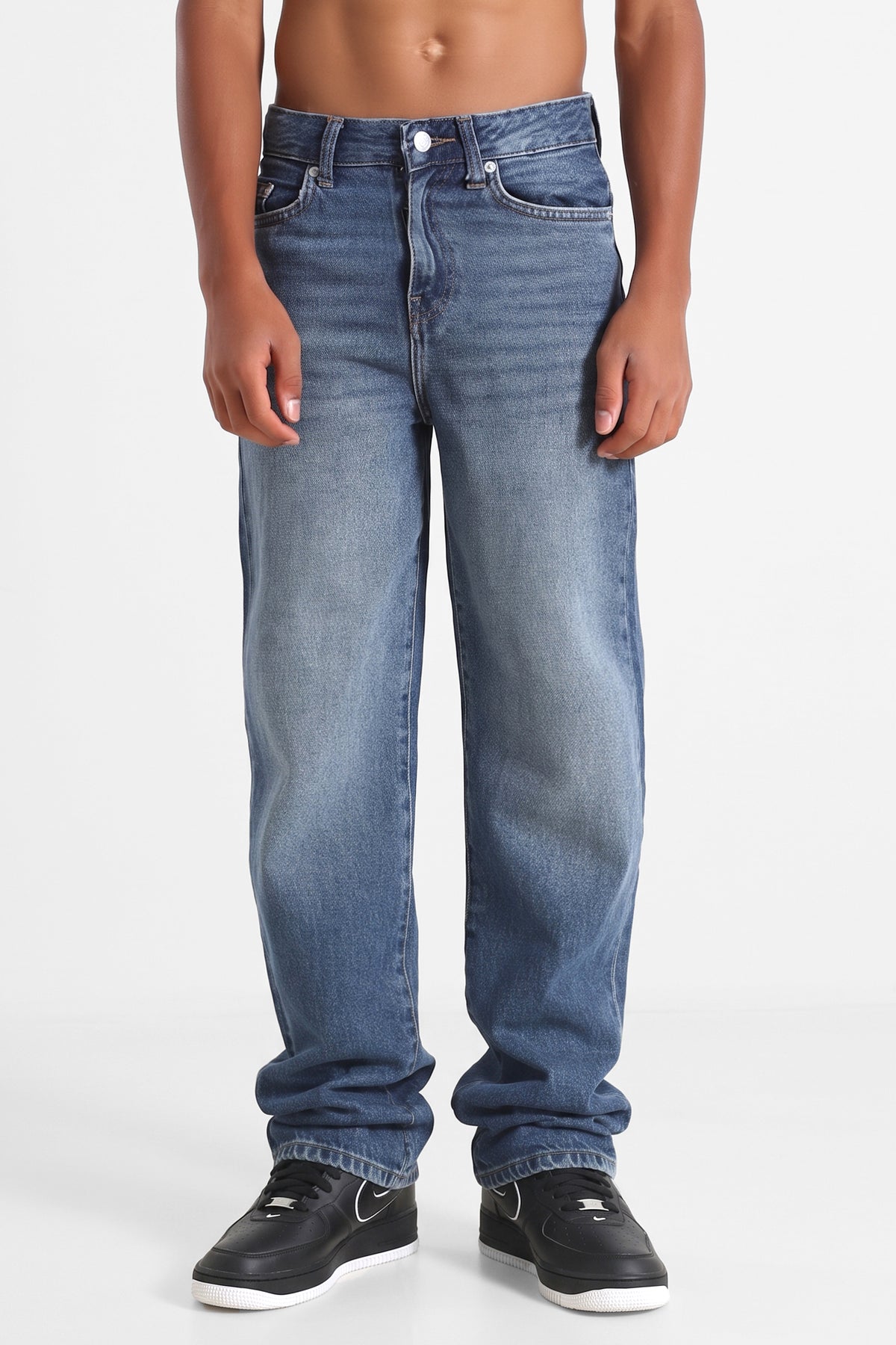 OSJCARL Balloon Fit Jeans - Dark Blue Denim