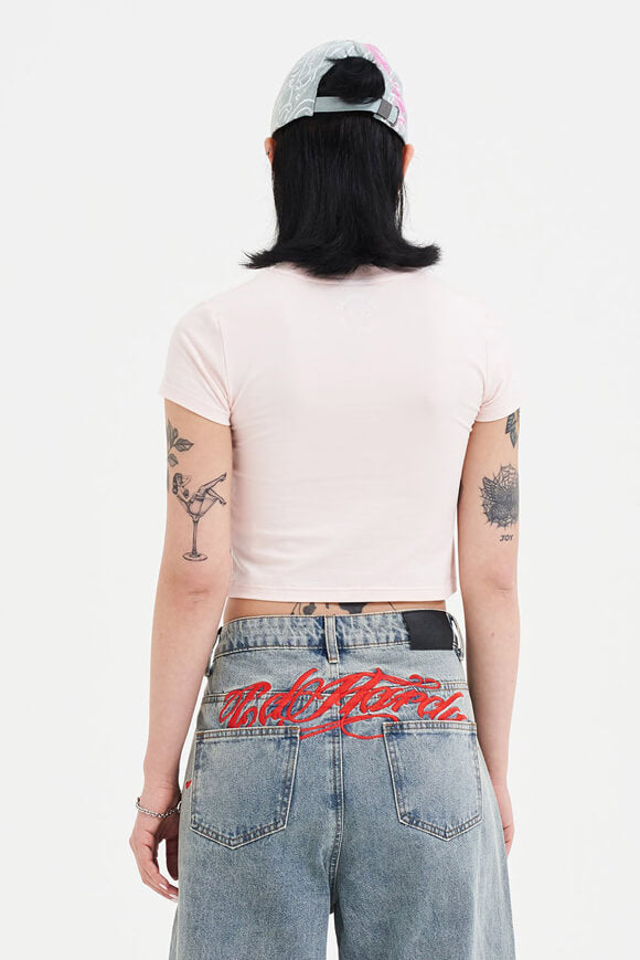 Love Is True Crop T-Shirt - Pink