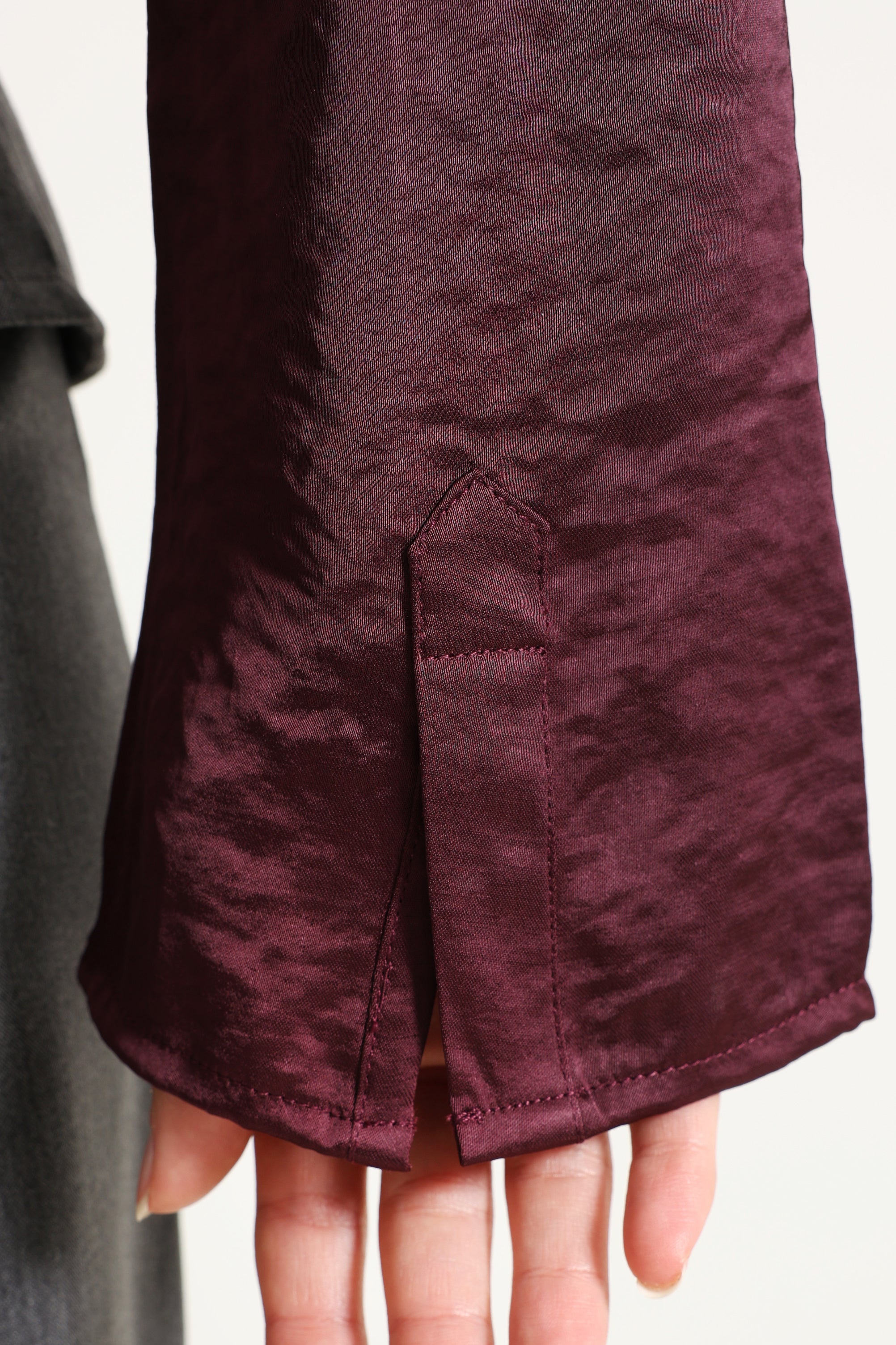 Satin Hemd - Aubergine