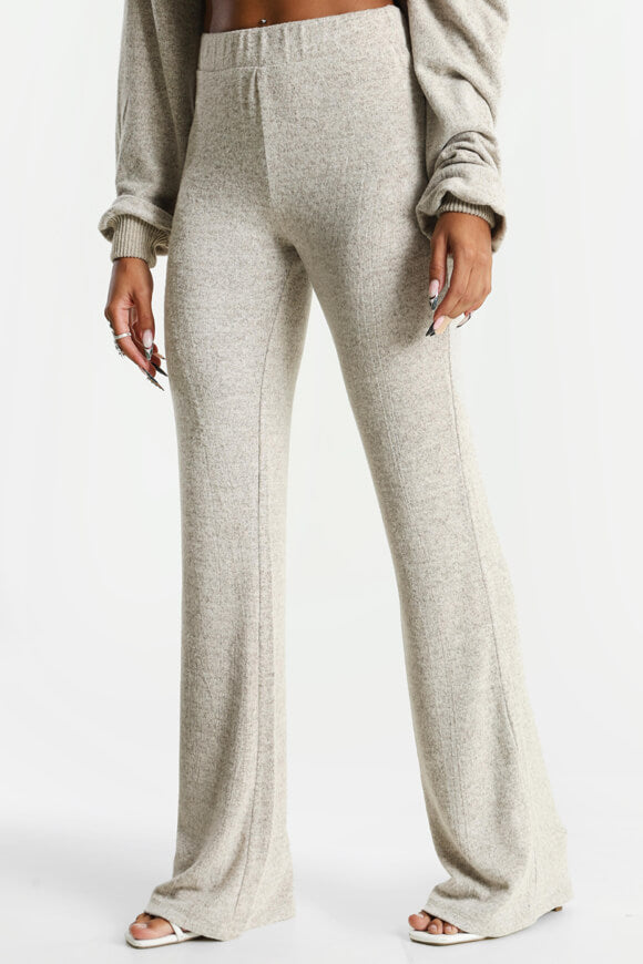Flare Strickhose - Beige meliert