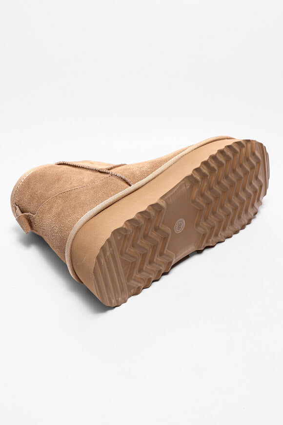 Stivaletto con plateau foderato - Cappuccino