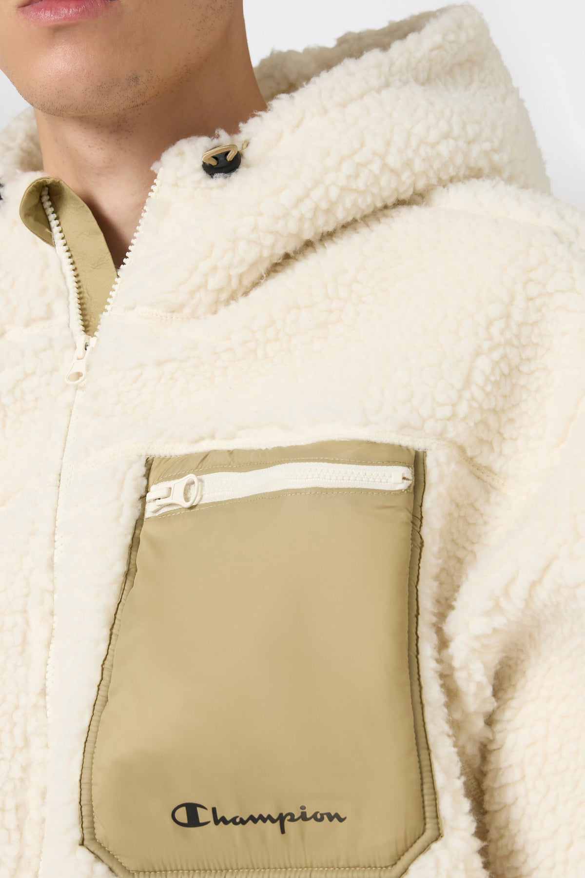 Sherpa Jacke - Offwhite + Beige
