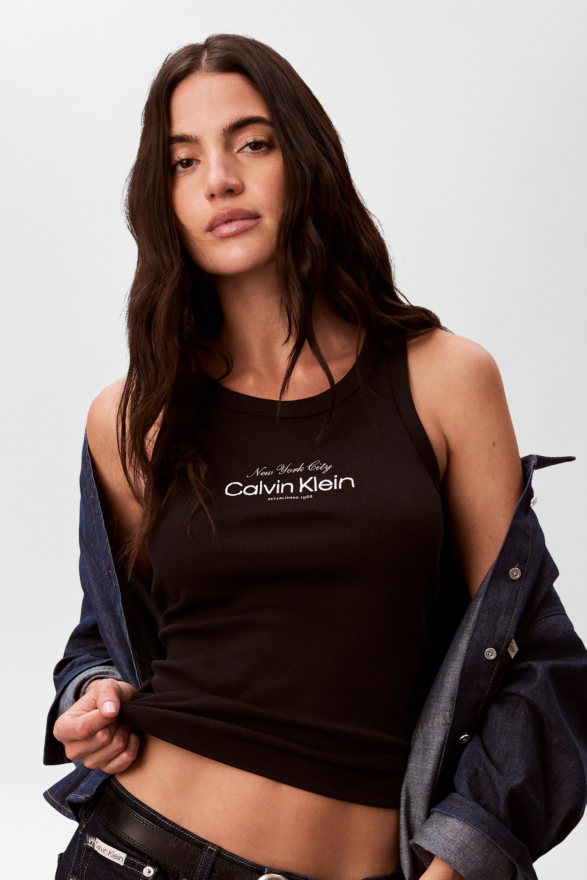 Geripptes Tanktop - Black