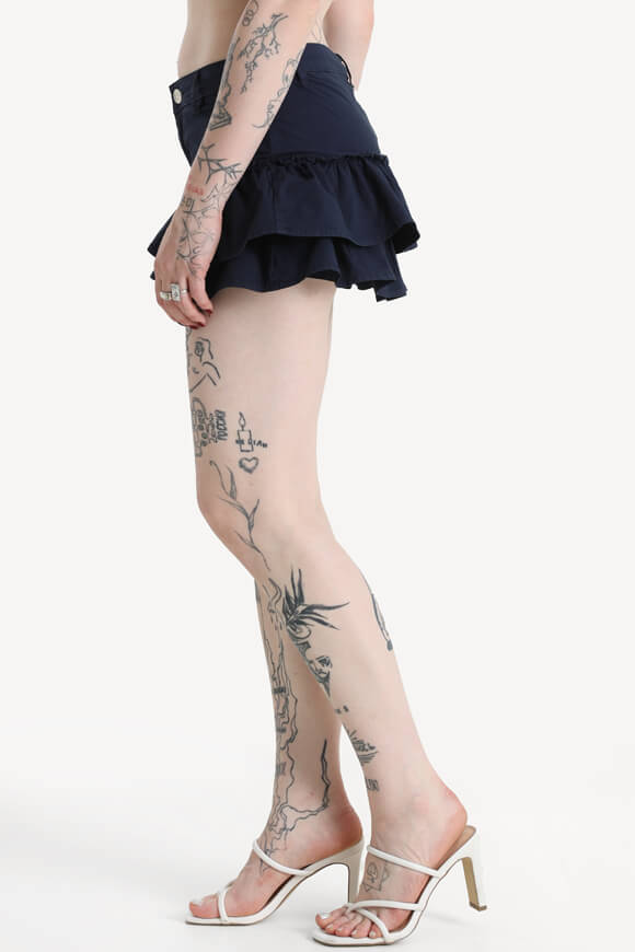 Mini skirt with inner shorts - Navy blue