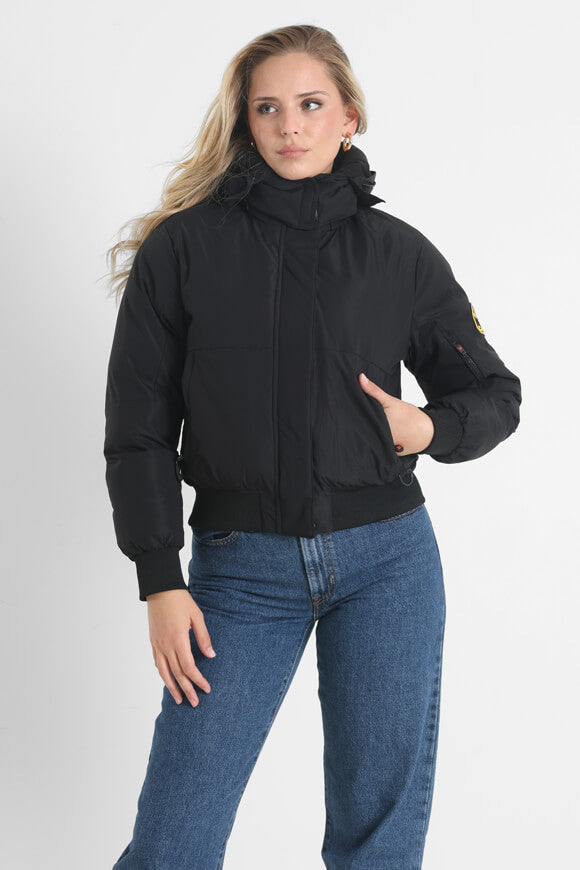 Olivia Wattierte Bomberjacke - Jet Black