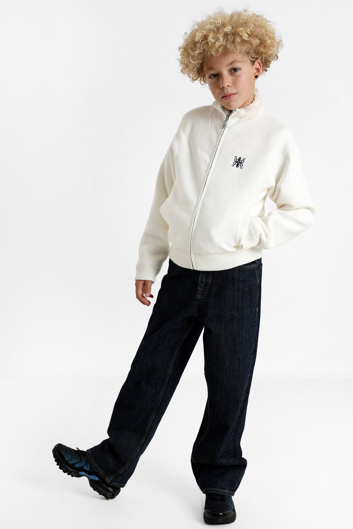 Gefütterte Strickjacke - Offwhite