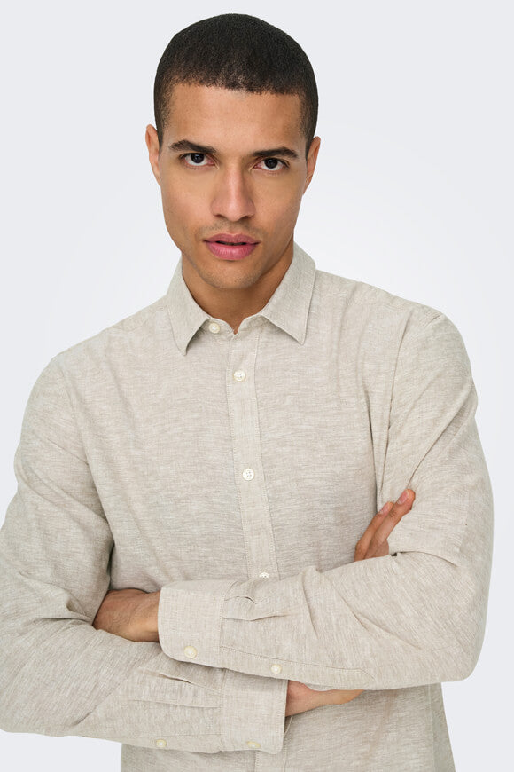 ONSCAIDEN Camicia in lino - Chinchilla