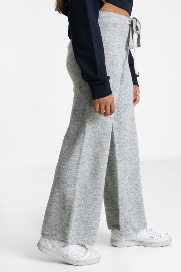 Pantalon en maille Wide Leg - gris clair chiné