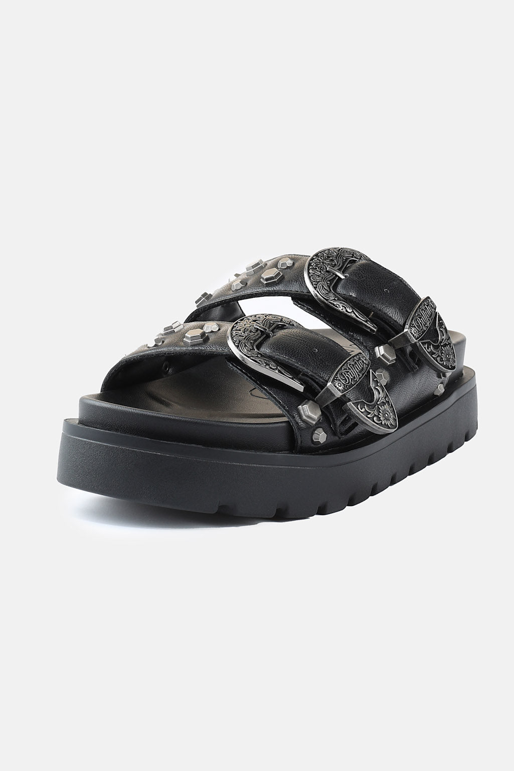 Vegan Raya Ari West Plateau Pantoletten - Black