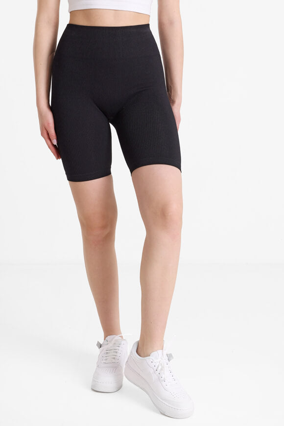 Short cycliste côtelé - Black