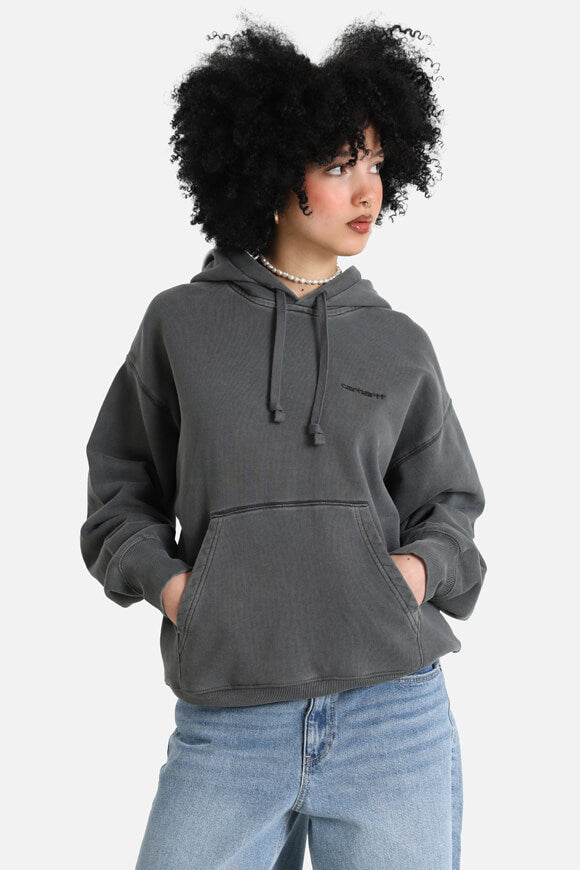 Lumo Kapuzensweatshirt - Black Garment Dyed